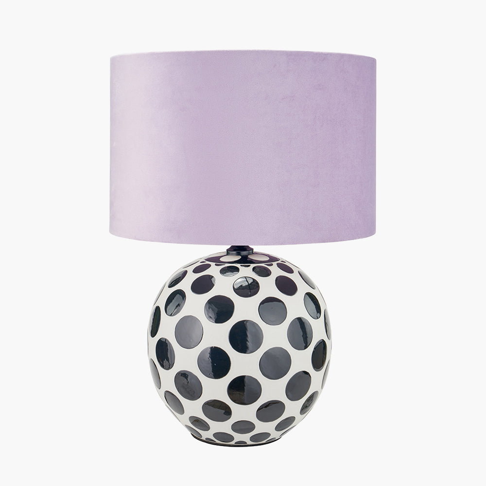 Larisa Black Polka Dot Ceramic Table Lamp - Base Only